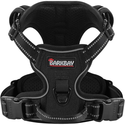 BARKBAY Dog Harness No Pull for Small Dogs - Adjustable, Reflective, Comfortable, No Choke, Heavy-Duty - Perfect for Outdoor Training, Walking, and Hiking - Strong & Durable - S & Black - color: Black, size: Small