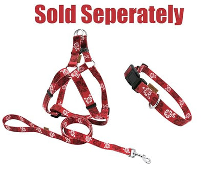 Dog Collar, Cute Floral Pattern, Soft and Adjustable Collar with Quick Release Buckle (XS (Neck 9-13", Width 3/8"), Hawaiian Red) - color: Hawaiian Red, size: XS (Neck 9-13", Width 3/8")