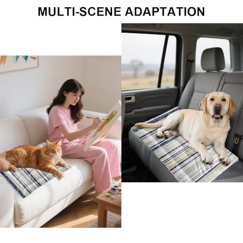 Comfortable Cat Beds with Anti-Slip Bottom, Stripes Dog Furniture Chew Proof Dog Crate Pad Foldable Bed Ultra Soft Mattress for Indoor& Outdoor Sofa Cars, Machine Washable 24 X 36 Inch - size: 36 × 24 inch