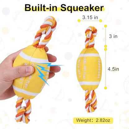 BEAUTYZOO Floating Dog Pool Toys for Small/Medium Dogs - Durable Chew-Resistant Squeaky Water Dog Toy with Rope, Interactive Fetch & Tug of War, Summer Swimming Beach Play (Oxford Fabric) - color: Yellow