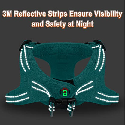 Dog Harness Step in Dog Vest Harness, Reflective Adjustable Puppy No Pull Harness Breathable Soft for Small and Medium Dogs Cats, Ocean Blue, XXS - color: Ocean Blue, size: XX-Small