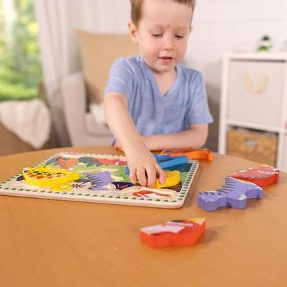 Melissa & Doug Dinosaur Wooden Chunky Puzzle (7 pcs) - FSC Certified - style: Dinosaur