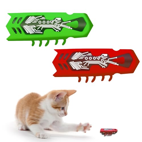 Cat Bug Toy, Cat Toys for Indoor Cats, Moving Electric Interactive Cat Toy to Kill Time and Keep Fit Automatic Cat Toy for Swatting Biting Hunting Kitten Toys, 2pcs