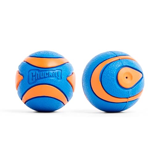 Chuckit! Ultra Squeaker Balls for Dogs, Floating Water Pet Toys, Durable Rubber Pet Toy, Bouncy Squeaky Fetch Balls For Dogs, Pack of 2, Medium (2.5") - size: Medium, style: Squeaker