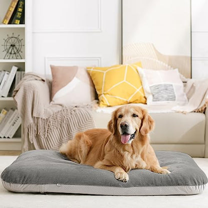 Super Comfy Dog Bed for Large Dogs, 47" Extra Large Washable Dog Bed with Removable Cover, Anti-Slip Bottom & High-Density Foam, Jumbo Size XL Dog Mattress - color: Grey, size: 47.0"L x 39.0"W x 5.0"Th