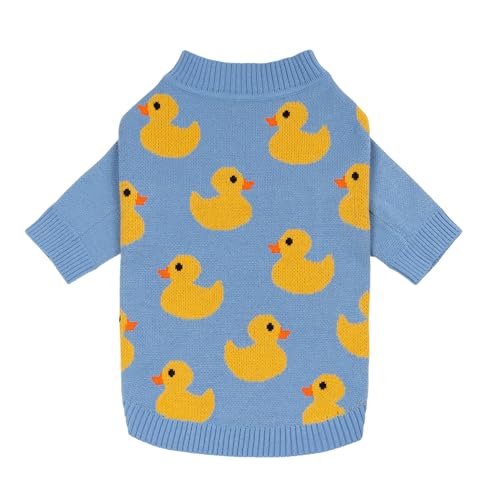 Fitwarm Funny Duck Dog Sweater, Thermal Dog Winter Clothes for Small Dogs Boy Girl, Pet Outfit, Blue, Yellow, XL - color: Duck, size: X-large
