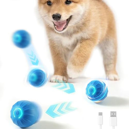Trumoon Automatic Bouncing Ball Toy for Small and Medium Dog, Motion Moving Ball for Dog, Durable Motion Activated Automatic Rolling Pet Toys(Blue)