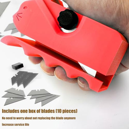 Cardboard Cutter for Cat Scratchers with 10pcs Blade,3D Printed Card Board Cutter Kids DIY Cat Scratchers Cardboard Strip Tool Machine for Cat Lovers (Red) - color: Red
