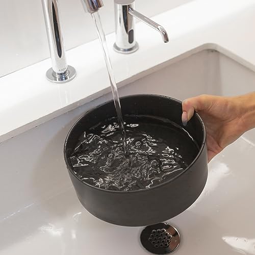 8'' Ceramic Dog Bowl - 70Oz, Heavy Duty, Non-Slip, Dishwasher Safe, Modern Style, Food Grade Stoneware Pet Bowl, Black - color: Bowl - Black, size: 8 inch