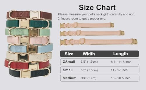 Soft Classic Leather Dog Collar Heavy Duty Padded Collars with Metal Buckle for Puppy Small Medium Dogs (Pink,M) - color: Pink, size: Medium