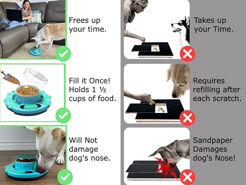 Zenly Paws Nail File Toy, Dog Scratch Pad for Nails, Dog Nail Scratch Board, Scratching Board for Dogs, Scratching Pads Files Scratcher Slow/Puzzle Feeder W/Treat Box Dispenser Trimmer Grinder Filer