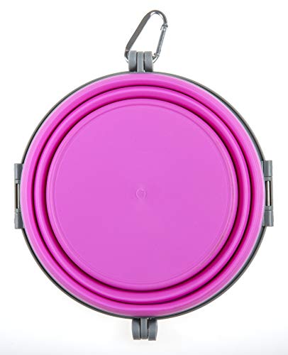 Loving Pets Bella Roma Collapsible Dog Bowls - Silicone Dog Bowls, Foldable Bowl, Puppy Essentials & Hiking Pet Supplies Great for Home & Travel (Pink, Large) - color: Pink, size: Large Travel Bowl