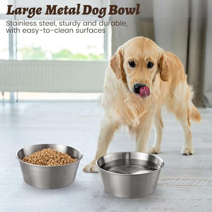 Heavy-Duty Stainless Steel Dog Bowl - Food Grade 304, Rustproof & BPA Free - Easy to Clean, Dishwasher Safe -Large (64oz, 8 Cups) Sizes for Dogs 80-110lbs - color: Basic Bowl, size: 8 Cups
