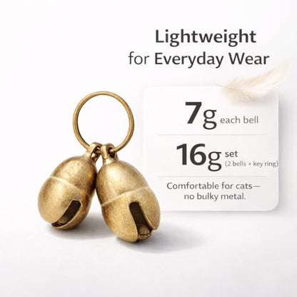 kcrygogo Copper Bell for Small Pet Collar Bell for Cats and Medium Small Dog & Cat Collar Bells Loud Brass Pet Safety Bells Anti-theft Bell，Fits All Size Collars(4pcs)