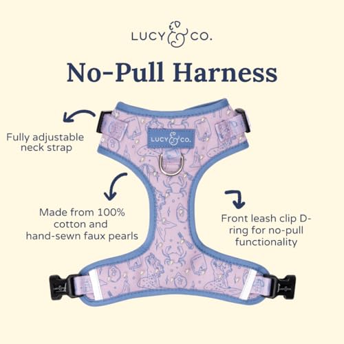 Lucy & Co. Magnificent Mermaids Pearl No-Pull Dog Harness, Adjustable Front Clip Harness with Comfort Padding, Small - color: Magnificent Mermaid, size: Small