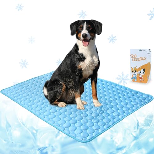 Dog Cooling Mat for Dogs, Pet Cooling Pad Bed for Dog Easy Washable for All Types of Pets and Perfect for Both Indoor and Outdoor Use, Including Car Seats 40" x 28" - color: B-Blue-1 Pc, size: 40 in x 28 in