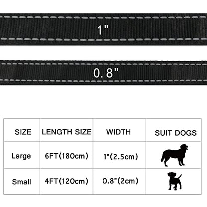 USB Rechargeable LED Dog Leash - 7 Colors & Color Cycling Mode, Light Up Dog Leash for Night Walking, Heavy Duty Padded Handle, 6FT for Small Medium Large Dogs
