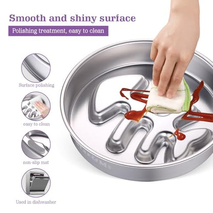 Stainless Steel Slow Feeder Dog Bowls – Non-Slip Metal Dog Bowl for Large & Medium Breeds, Puppy Puzzle Feeder – 2 Cup Capacity for Small to Big Pets – Durable Slow Feed Dog & Cat Food Dish - color: Fishbone