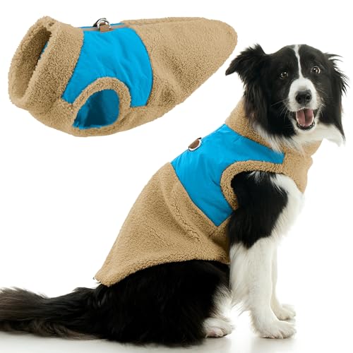 Gooby Zip Up Sherpa Vest - Cream, Small - Two Tone Fuzzy Fleece Dog Sweater with Built-in Harness and Extra Security for Small Dog and Medium Dog - color: Cream, size: Small (~16.5")