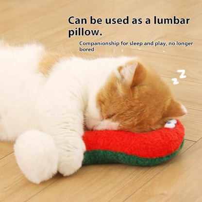 Catnip Crinkle Toy for Cats, Fun Punctuation Shape Plush Pillow Toy, Self-Play & Chewing, Soft Cuddly Cushion for Kittens (Red) - color: Red
