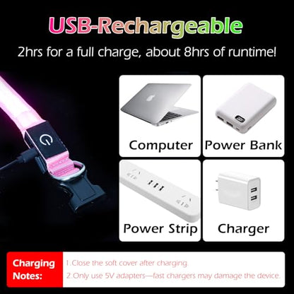 Neon LED Light Up Dog Collar for Night Walking, Rechargeable Safety Glow Illuminated Collar with 3 Modes Flashing, Reflective Adjustable Pet Light for Small/Medium Dogs Puppy 15-19" Neck (Pink) - color: 1-Pack(Pink)&Medium