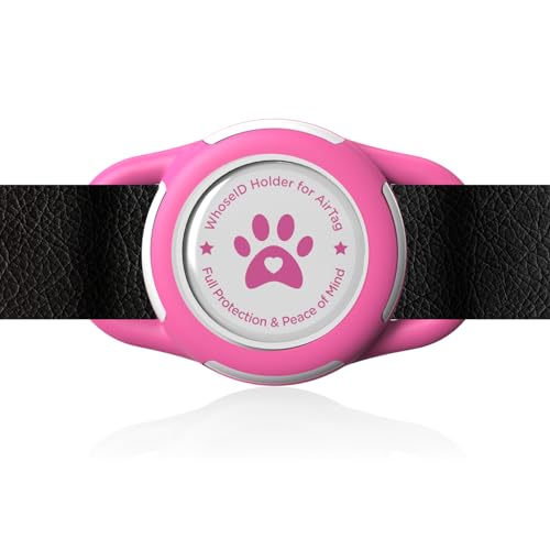 Airtag Dog Collar Holder, Durable & Lightweight Airtag Case, Slide-on Waterproof Protective Air Tag Holder for Dog Collar - for Dogs and Cats (Rose, Small) - color: Rose, size: Small