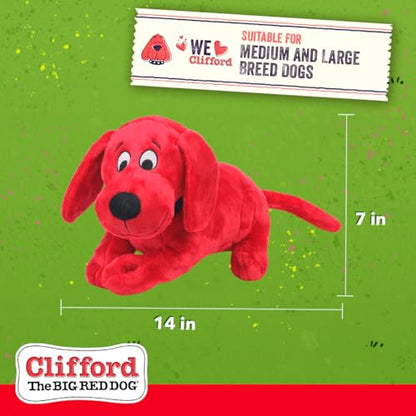 Clifford® Snuggle Buddy Plush Dog Toy | Cozy Dog Stuffed Animals Play Toy for Medium to Large Dogs | Comfort, Squeakers, Crinkle, Interactive Bonding - color: Red