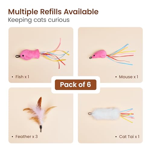 6 Pcs Attachment Refills for the Down Part of Potaroma Hide and Seek Cat Toy