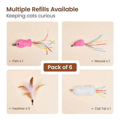 6 Pcs Attachment Refills for the Down Part of Potaroma Hide and Seek Cat Toy