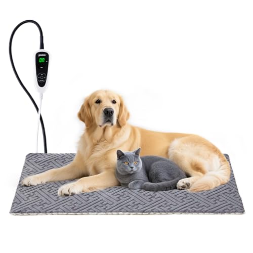 ZOMISIA Large Dog Heating Pad 35x24 Inch - 11 Adjustable Temperature and 25 Timer Options, Heated Dog Bed Indoor with Chew-Resistant Cord for Large Dogs - size: XXXL: 35" x 24"