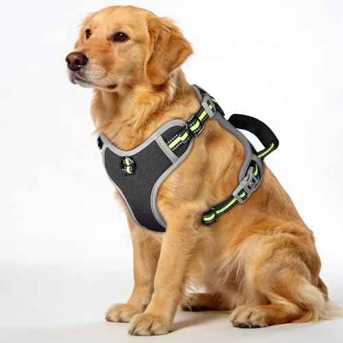 Dog Harness, No Pull Pet Vest Reflective Strip Escape Proof, Easy to Adjust Dog Harness with Escape Proof Function Suitable for Walking, Traveling and Training, Black, S - size: S