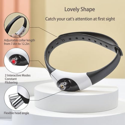 Interactive Cat Toys Laser Pointer Collar for Indoor Cats, Upgraded Automatic Cat Laser Toy with Red Light, Interactive Cat Toys for Bored Indoor Cats