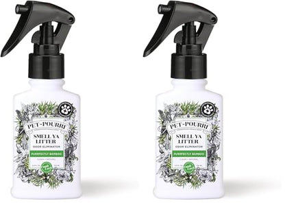 Pet-Pourri Smell Ya Litter Cat Litter Deodorizer Spray, Purrfectly Bamboo 3.4 Fl Oz, Up to 170 Uses,Pet Odor Remover Essential Oils Air,Carpet,Urine,Vet Recommended, Bergamot Bamboo Scent,(Pack of 2) - size: 3.4 Fl Oz (Pack of 2)