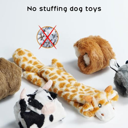 Nocciola Dog Squeaky Toys, 5 PCS Crinkle Plush Dog Toys, No Stuffing Dog Toys for Small Medium Large Dogs, Stuffless Puppy Toys for Boredom - style: 5 Pcs No Stuffing Basic