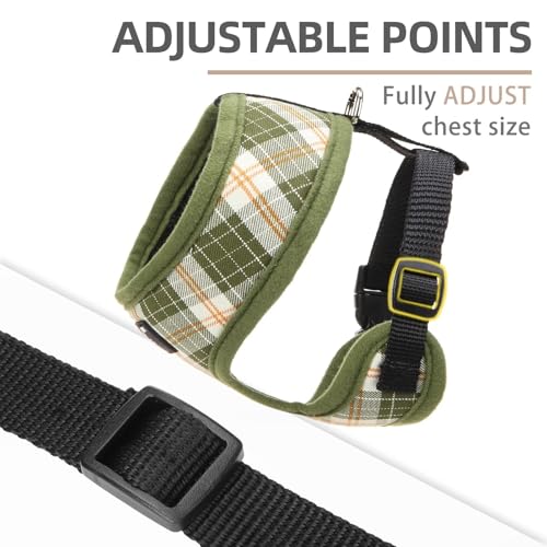 PUPTECK Soft Mesh Dog Harness and Leash Set Pet Puppy Cat Comfort Padded Vest No Pull Harnesses, Olive Green, XS - color: Olive Green, size: XS (NECK: 10", CHEST: 10"-14")