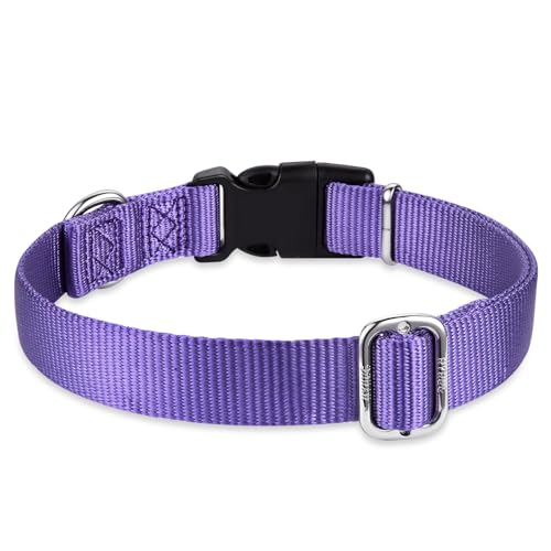 Small Dog Collar Quick-Release Purple| Heavy-Duty Nylon Puppy Collar, Adjustable & Durable Pet Supplies for Boy & Girl Dogs (Small, Ultra Violet) - color: Ultra Violet, size: Small