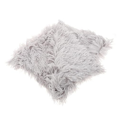 BESTonZON Plush Pet Mat Double-Layer Warm Sofa Cushion Soft Throw Rug for Small to Large Dogs and Cats, Light Gray S, Cozy Indoor Floor Sleeping Pad