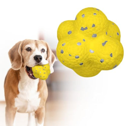 Mellow Dog Calming Balls, Indestructible Tennis Balls for Aggressive Chewers, Interactive Dog Toys (Yellow)