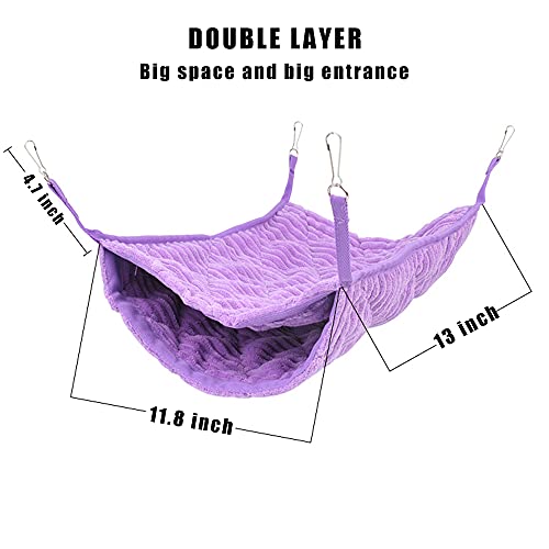 Large Ferret Hammock, Hanging Tunnel Bed for Cage Fit Rats Chinchilla - Purple - color: Purple