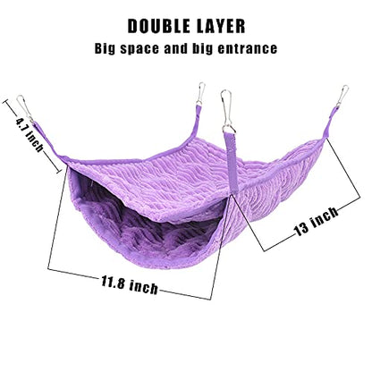 Large Ferret Hammock, Hanging Tunnel Bed for Cage Fit Rats Chinchilla - Purple - color: Purple