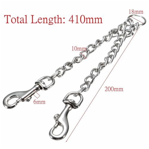 Double Dog Coupler Stainless Steel Leash Splitter Twin Lead Chain for Walking Two Dogs with Dual Swivel Hooks 16 Inch
