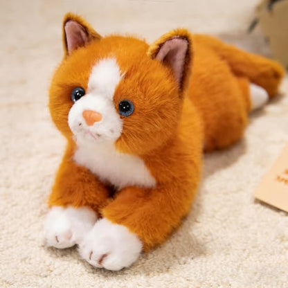 PEACH CAT Cat Stuffed Animal 15" Realistic Kitten Plushies Soft Plush Toys Gifts for Kids Orange - style: 15“ Orange Cat