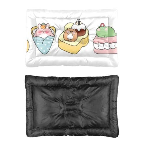 Comfy Dog Beds with Anti-Slip Bottom, Sweet Cute Foods Stuff for Dogs Dog Crate Pad Chew Proof Puppy Bed Cozy Crate Mat Chew Proof for Indoor& Outdoor Sofa Cars, Machine Washable 24 × 18 inch - size: 24 × 18 inch