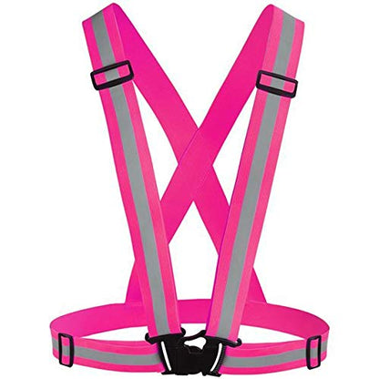 Chiwo Reflective Vest Running Gear 2Pack, High Visibility Adjustable Safety Ves for Night Cycling,Hiking, Jogging,Dog Walking - color: Green Pink