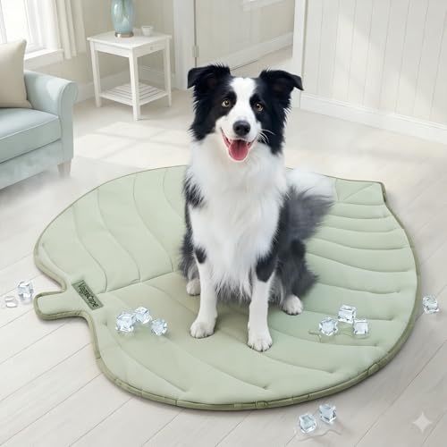 Vagascape Dog Cooling Mat, Washable Pet Cooling Mat, 35" x 33" Thick & Durable Large Cooling Mat for Dogs, Portable Foldable Premium Cooling Pad for Indoor, Outdoor, Travel, Camping, Patio and Beach - color: Green, size: Medium