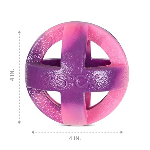 ASPCA Heavy Duty Cage Ball Dog Toy – Scented Rubber Chew Toy for Power Chewers – Durable & Safe TPR Material – Indoor & Outdoor Fetch Play