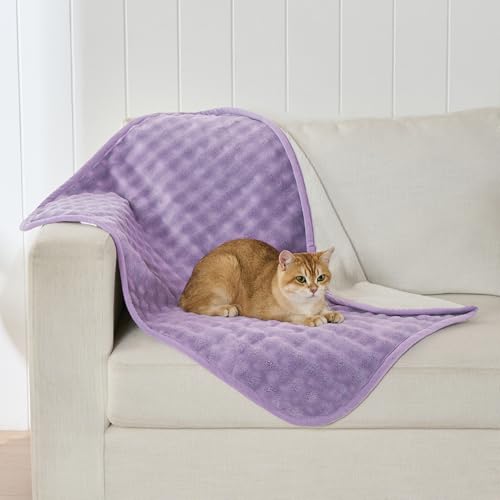 Waterproof Blanket for Bed Couch Sofa Car, Soft Leakproof Dog Blanket with 3D Bubble Pattern, Reversible Water Proof Pet Blankets for Dogs Cats Puppies (30"x40", Dusty Purple) - color: Dusty Purple, size: 30x40 inches