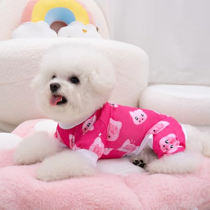 XPUDAC 4 Pieces Dog Pajamas for Small Dogs Pjs Clothes Puppy Onesies for Doggie Duck Shirts Sleeper for Pet Cats Jammies-XL - size: X-Large(Chest-20.8" Back-16" Neck-12")
