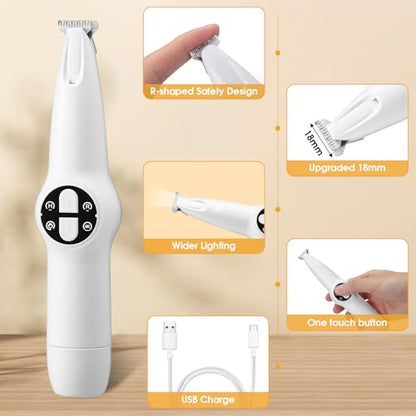 Palksky Dog Clippers for Grooming - 2 in1 Upgraded Electric Dog Paw Trimmer with Nail Grinder, Rechargeable Waterproof Paw Trimmer with Led Display for Dogs Paws, Ears, Face, Rump & Eyes - size: Multi-function