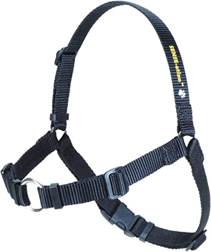 The Original Sense-ation No-Pull Dog Training Harness (Black, Medium-Large Wide)